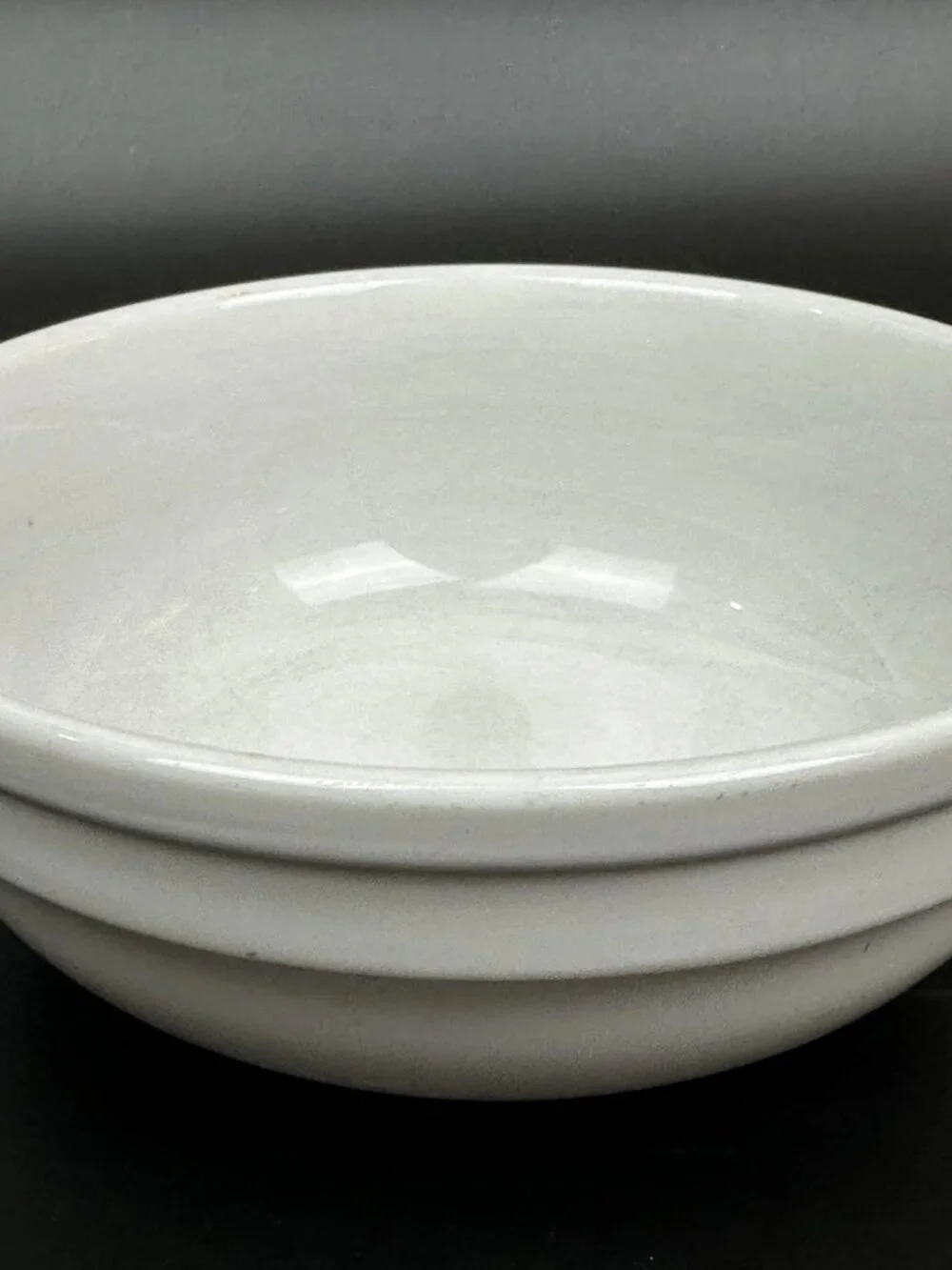 Set of 2 Crate & Barrel Cafeware II White Porcelain Soup Cereal Bowls 6.75